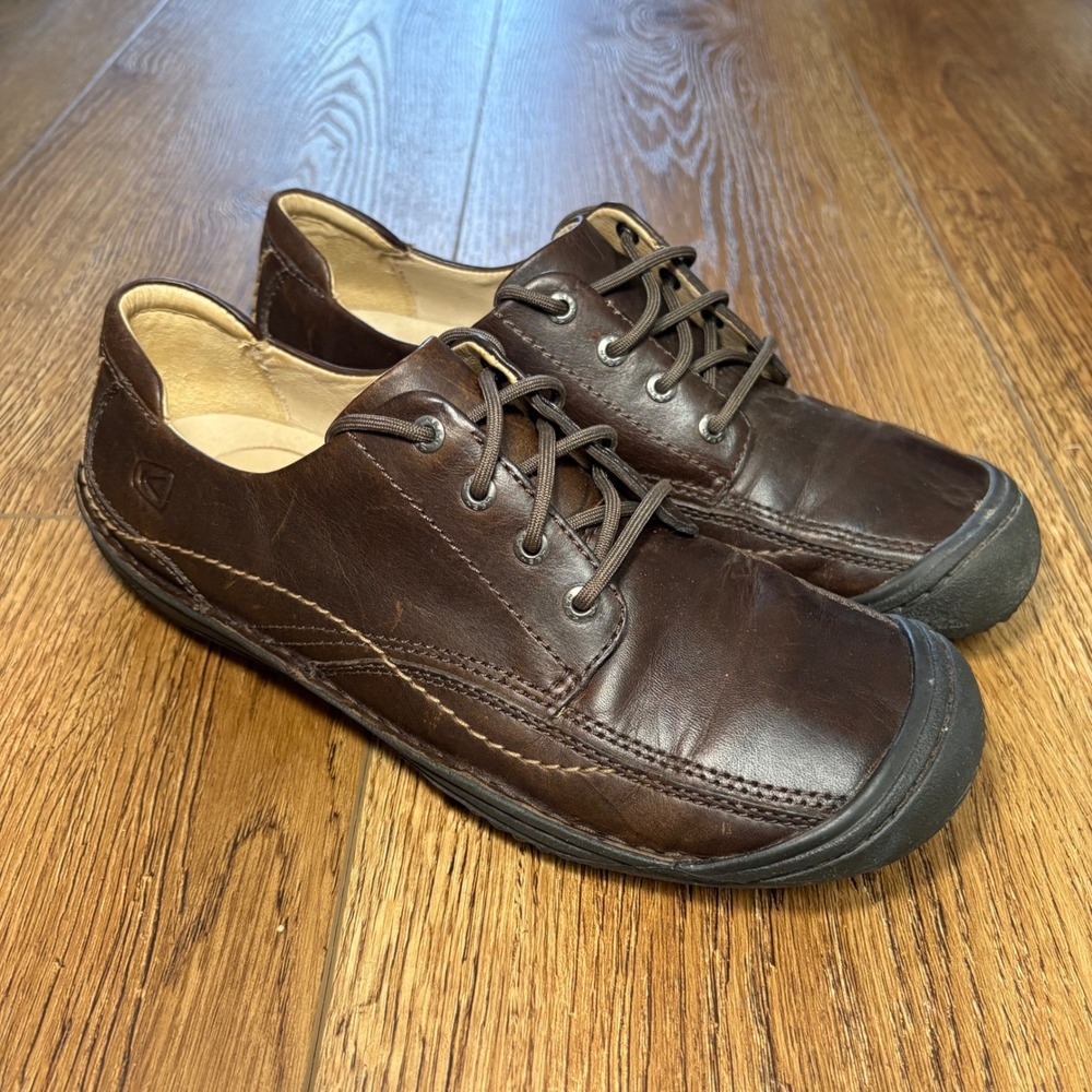 Keen Presidio Dark Brown Leather Lace Up Comfort Oxford‎ Shoes Womens 10